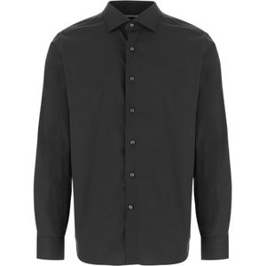 Alessandro Gherardi, Heren, Overhemden, Zwart, Maat: L Katoen,