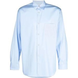 Comme des Garçons, Heren, Overhemden, Blauw, Maat: S Katoen,