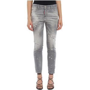 Dsquared2, Dames, Jeans, Grijs, Maat: XS Katoen,