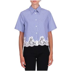 Ermanno Scervino, Dames, Blouses & Shirts, Blauw, Maat: XS Katoen,