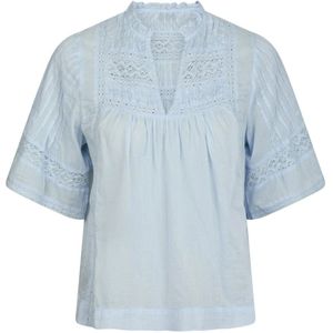 Neo Noir, Dames, Blouses & Shirts, Blauw, Maat: XS Katoen,