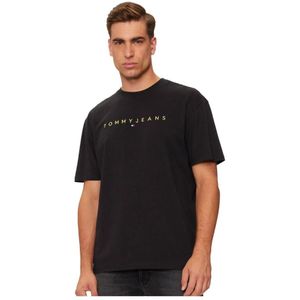Tommy Jeans, Heren, Tops, Zwart, Maat: S Katoen,