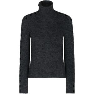 Isabel Marant - Gebreide Coltrui - Grijs - Wol - Knoopsluiting