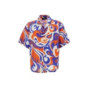 Dsquared2 MultiColour Palm Beach Waves Shirt , Multicolor , Heren , Maat: XL