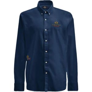 La Martina, Heren, Overhemden, Blauw, Maat: S Katoen,