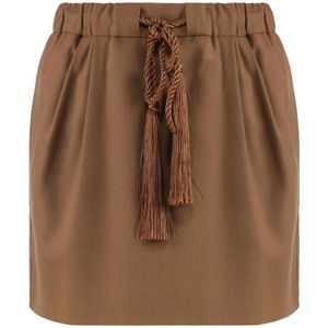Max Mara, Dames, Rokken, Bruin, Maat: XS Wol,