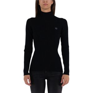 Maison Kitsuné, Dames, Truien, Zwart, Maat: M Wol,