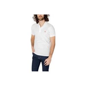 Peuterey Witte Katoenen Poloshirt Knoopsluiting , White , Heren , Maat: M