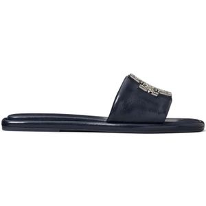 Tory Burch - Double T Deco Sport Slide - Slippers - Zwart