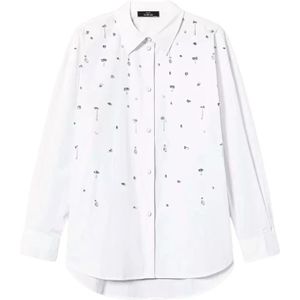 Twinset, Dames, Blouses & Shirts, Wit, Maat: S Katoen,