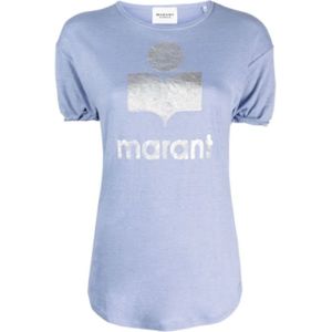 Isabel Marant, Dames, Tops, Blauw, Maat: M Linnen,