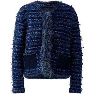 Oui, Dames, Truien, Blauw, Maat: S Katoen,