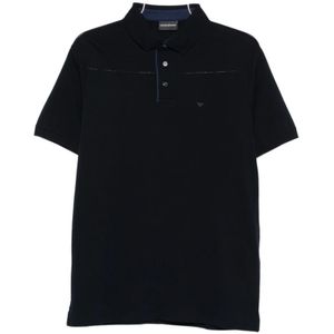Emporio Armani, Heren, Tops, Blauw, Maat: 3XL Zijde,