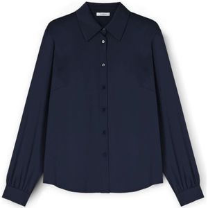 Motivi, Dames, Blouses & Shirts, Blauw, Maat: XS Satijn,