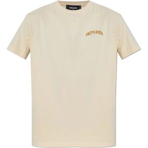 Dsquared2, Heren, Tops, Beige, Maat: M Katoen,
