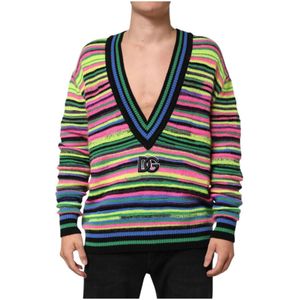 Dolce & Gabbana, Heren, Truien, Veelkleurig, Maat: M Wol,