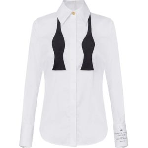 Elisabetta Franchi, Dames, Blouses & Shirts, Wit, Maat: M