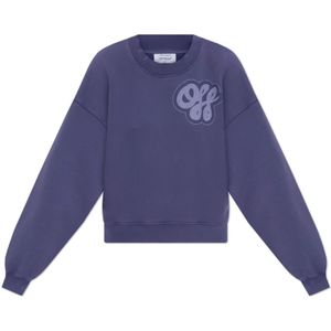 Off White, Dames, Sweatshirts & Hoodies, Blauw, Maat: L Katoen,