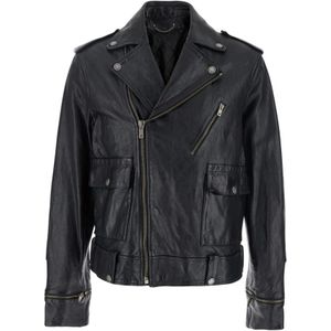 Golden Goose - Chiodo - Leren Jas - Zwart - 100% Ovine Leer