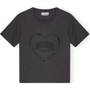 Ganni, Dames, Tops, Zwart, Maat: S Katoen,