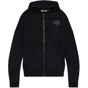 Palm Angels, Heren, Sweatshirts & Hoodies, Zwart, Maat: XS Katoen,