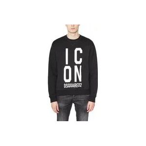 Dsquared2 Icon Crewneck Sweatshirt , Black , Heren , Maat: XL