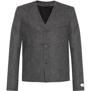 Jacquemus, Heren, Jassen, Grijs, Maat: M Wol,