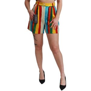 Dolce & Gabbana - Korte Broeken - Multicolor Gestreept - Hoge Taille