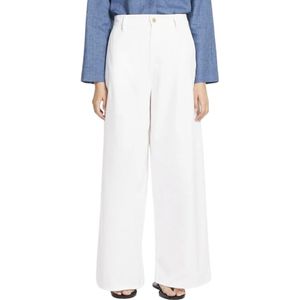 Max Mara, Dames, Broeken, Wit, Maat: S Katoen,