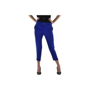 Dsquared2 Elektrisch Blauwe Zijden Dames Chino met Knoopsluiting , Blue , Dames , Maat: S