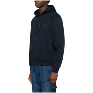 Carhartt Wip, Heren, Sweatshirts & Hoodies, Blauw, Maat: M Katoen,