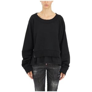 Dsquared2, Dames, Sweatshirts & Hoodies, Zwart, Maat: XS