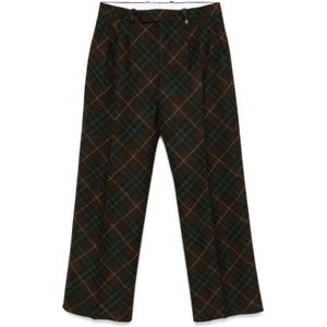 Burberry Bruine Geruite Wollen Broek , Multicolor , Heren , Maat: L