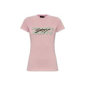 Dsquared2 Bedrukt T-shirt , Pink , Dames , Maat: S