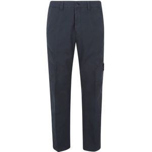 Stone Island, Heren, Broeken, Blauw, Maat: W30 Katoen,