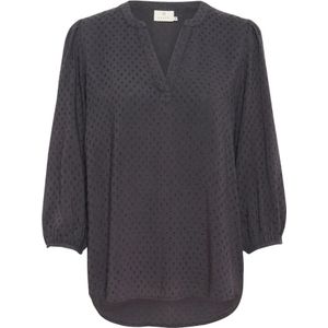 Kaffe, Dames, Blouses & Shirts, Grijs, Maat: 2XL Katoen,