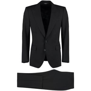 Dolce & Gabbana, Heren, Pakken, Zwart, Maat: L Wol,