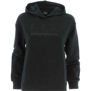 Emporio Armani Ea7, Dames, Sweatshirts & Hoodies, Zwart, Maat: XL Katoen,