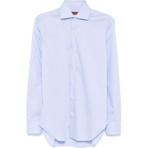 Barba, Heren, Overhemden, Blauw, Maat: XL Katoen,