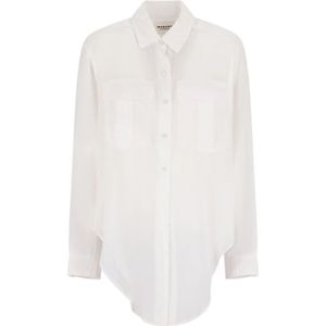 Marant étoile, Dames, Blouses & Shirts, Wit, Maat: S Katoen,