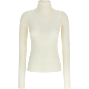 Sportmax, Dames, Truien, Wit, Maat: L Wol,