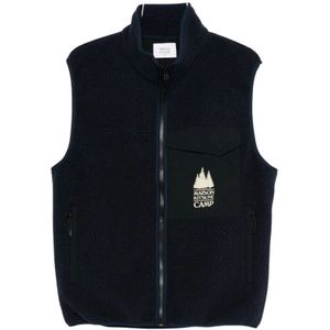 Maison Kitsuné, Heren, Jassen, Blauw, Maat: L Fleece,