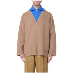 Jil Sander, Heren, Truien, Bruin, Maat: S Wol,