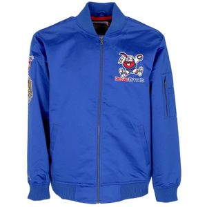 Mitchell & Ness, Heren, Jassen, Blauw, Maat: M Satijn,