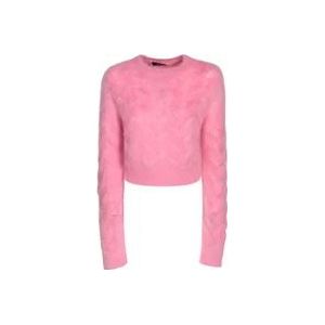 Dsquared2 Roze Mohair-Blend Trui , Pink , Dames , Maat: M