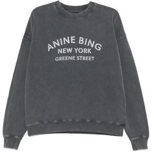 Anine Bing, Dames, Sweatshirts & Hoodies, Zwart, Maat: S Katoen,