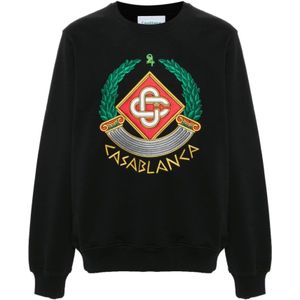 Casablanca, Heren, Sweatshirts & Hoodies, Zwart, Maat: M Katoen,