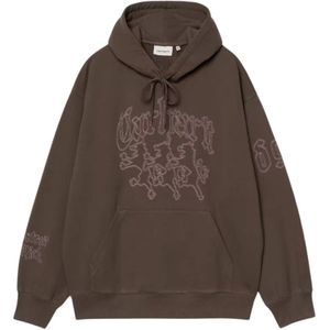 Carhartt Wip, Heren, Sweatshirts & Hoodies, Bruin, Maat: S Katoen,