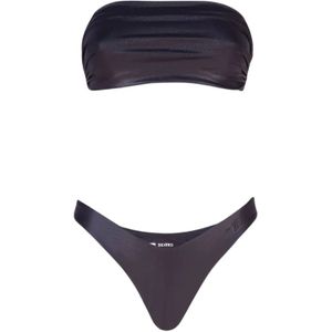 The Attico, Dames, Badkleding, Zwart, Maat: S Nylon,