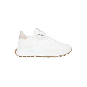 Hogan Witte Leren Sneakers met H-Detail , White , Dames , Maat: 38 EU